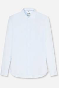 OLYMP Level Five Garment Washed Body Fit Hemd hellblau, Einfarbig