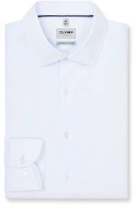 OLYMP Level Five Garment Washed Body Fit Hemd hellblau, Einfarbig