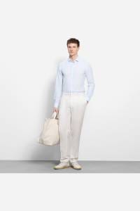 OLYMP Level Five Garment Washed Body Fit Hemd hellblau, Einfarbig