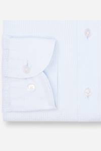 OLYMP Level Five Garment Washed Body Fit Hemd hellblau, Einfarbig