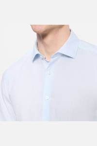 OLYMP Level Five Garment Washed Body Fit Hemd hellblau, Einfarbig
