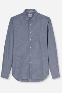 OLYMP Level Five Garment Washed Body Fit Hemd marine, Gestreift