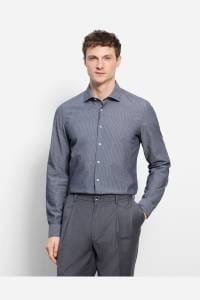 OLYMP Level Five Garment Washed Body Fit Hemd marine, Gestreift