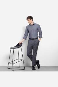 OLYMP Level Five Garment Washed Body Fit Hemd marine, Gestreift