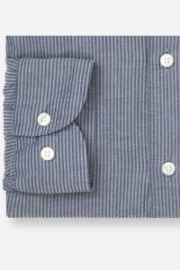 OLYMP Level Five Garment Washed Body Fit Hemd marine, Gestreift