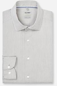 OLYMP Level Five Garment Washed Body Fit Hemd grün, Gestreift