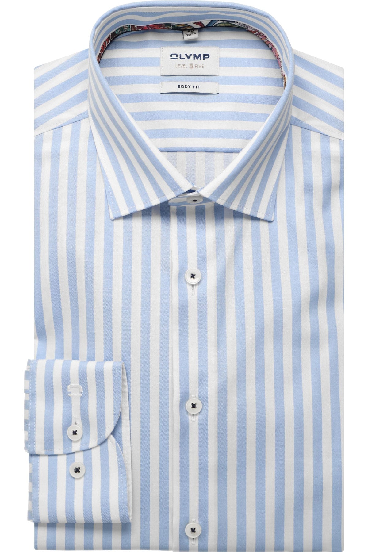 OLYMP Level Five Body Fit Hemd bleu, Gestreift