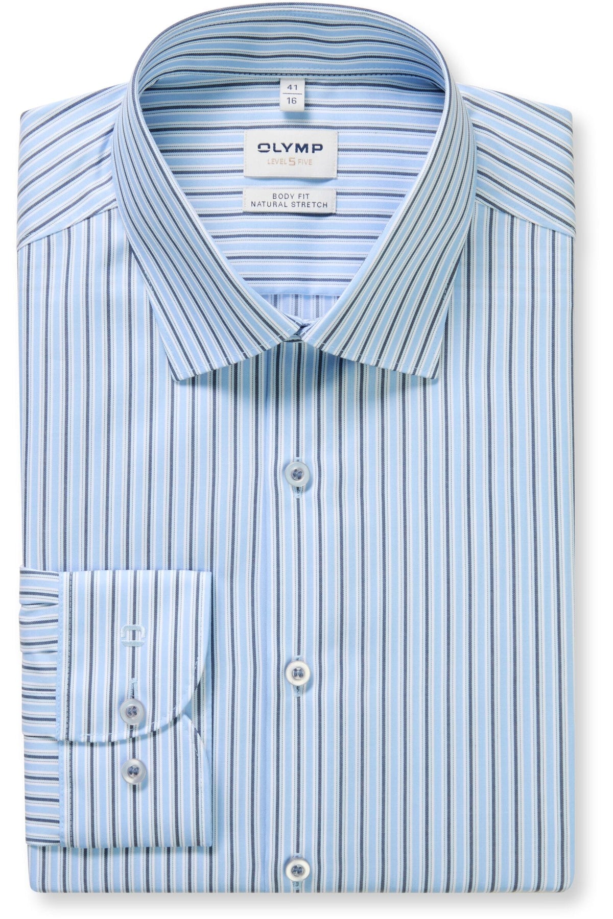 OLYMP Level Five Body Fit Hemd bleu, Gestreift