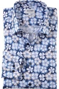 OLYMP Level Five Body Fit Hemd bleu, Bedruckt
