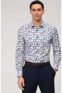 OLYMP Level Five Body Fit Hemd bleu, Bedruckt