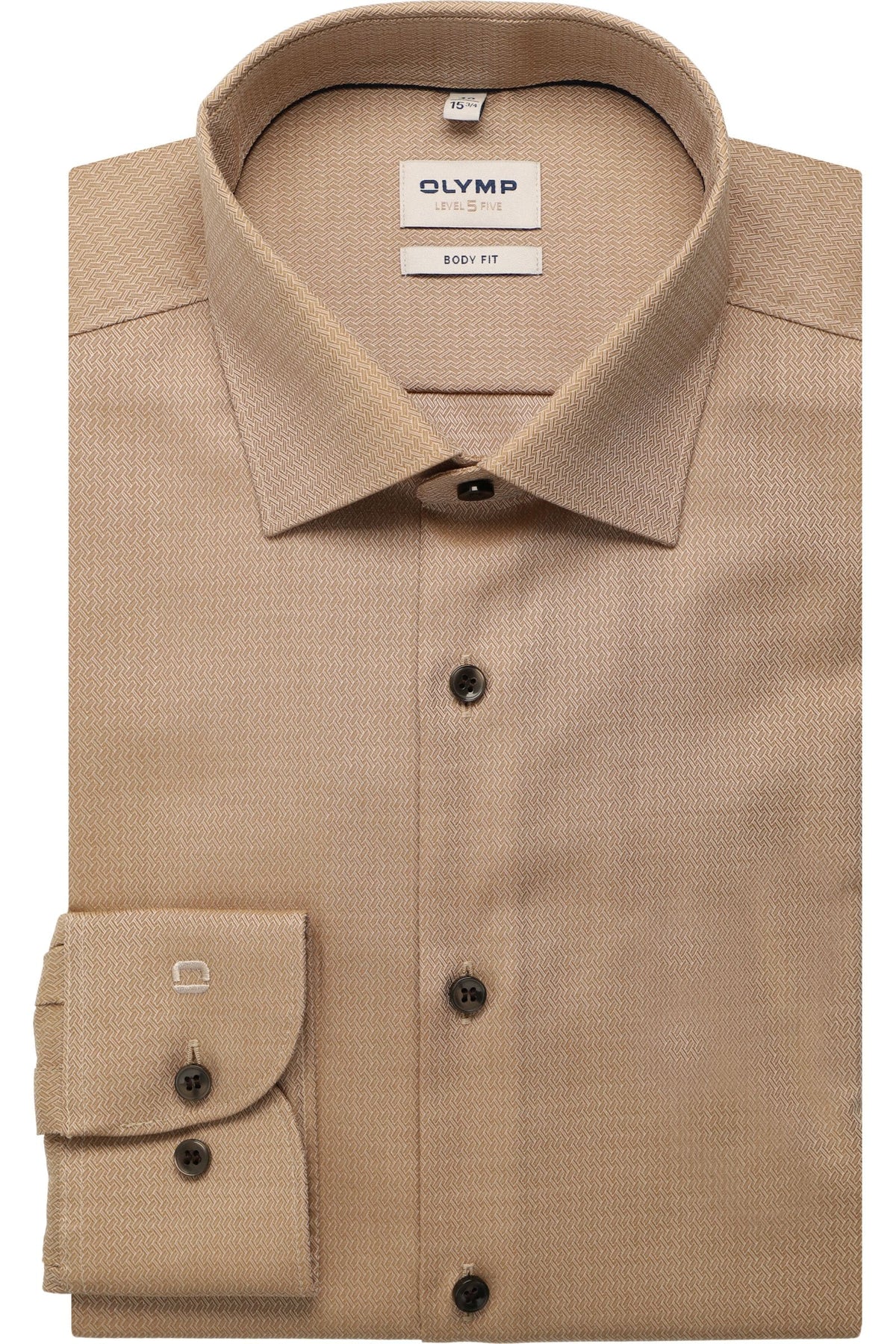 OLYMP Level Five Body Fit Hemd caramel, Faux-uni