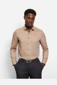 OLYMP Level Five Body Fit Hemd caramel, Faux-uni