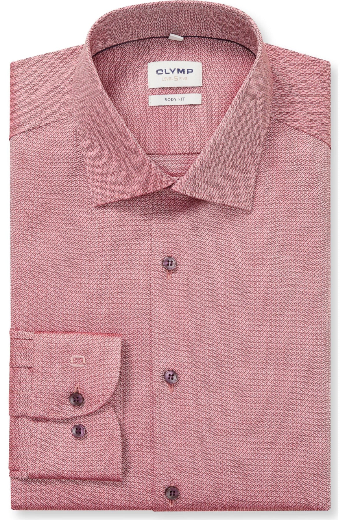 OLYMP Level Five Body Fit Hemd chianti, Faux-uni