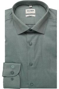 OLYMP Level Five Body Fit Hemd grün, Faux-uni