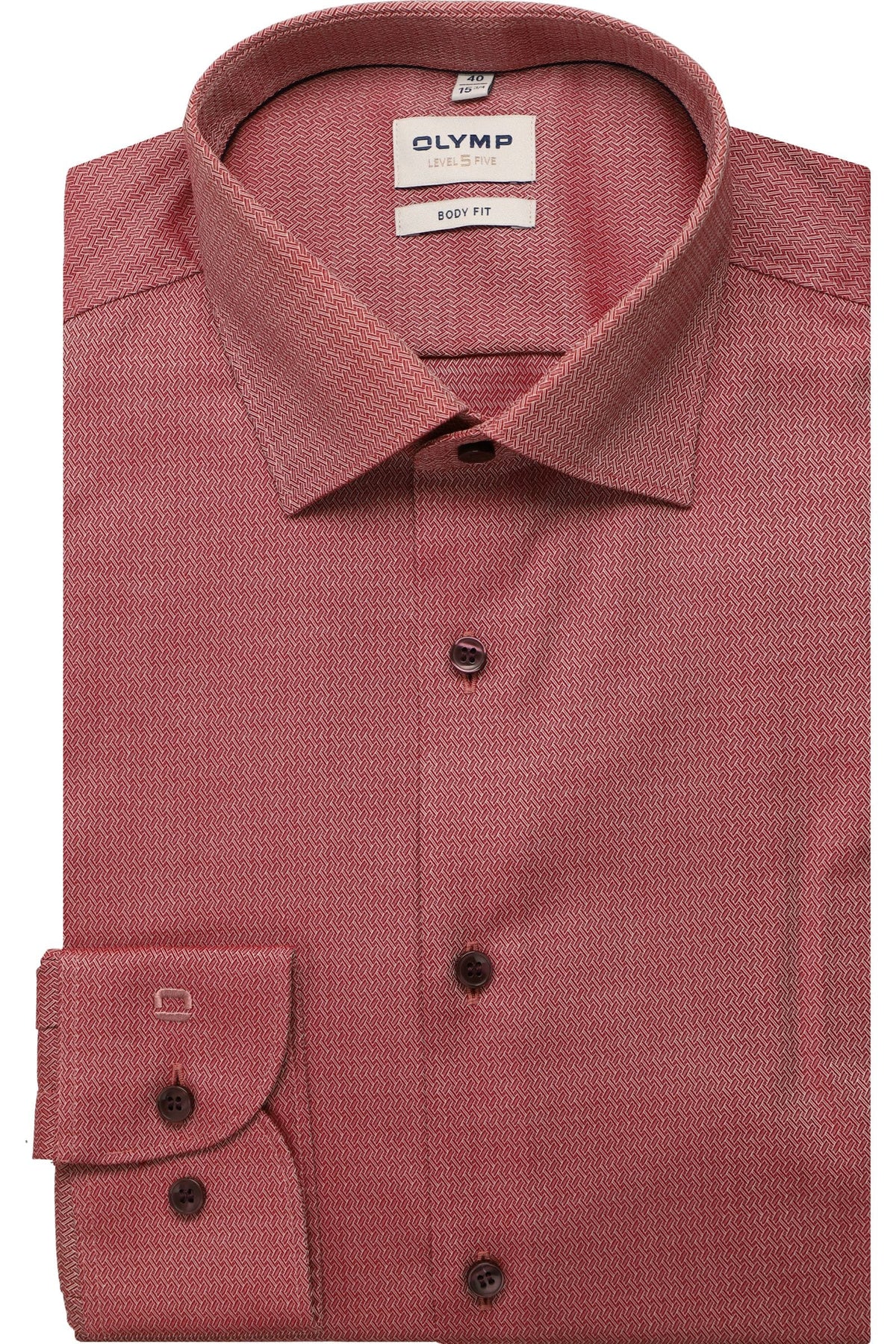 OLYMP Level Five Body Fit Hemd chianti, Faux-uni