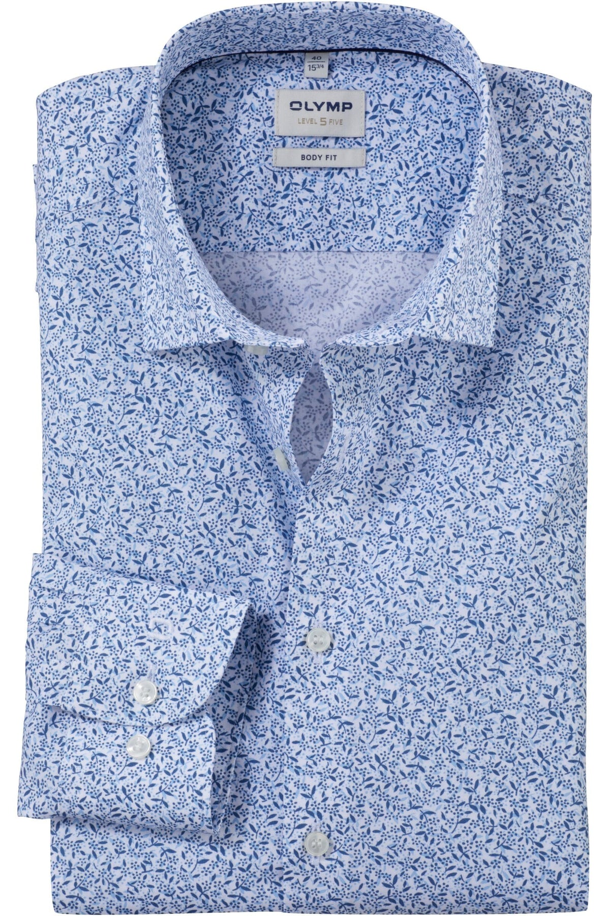 OLYMP Level Five Body Fit Hemd bleu, Bedruckt