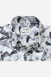 OLYMP Level Five Body Fit Hemd silbergrau, Blumen