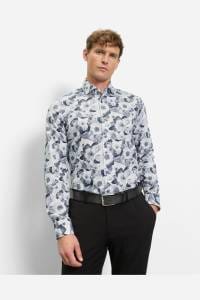 OLYMP Level Five Body Fit Hemd silbergrau, Blumen