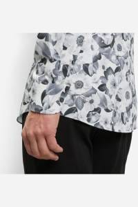 OLYMP Level Five Body Fit Hemd silbergrau, Blumen