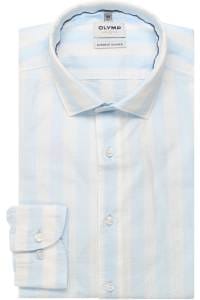 OLYMP Level Five Garment Washed Body Fit Hemd hellblau, Gestreift