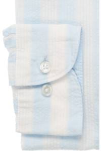 OLYMP Level Five Garment Washed Body Fit Hemd hellblau, Gestreift