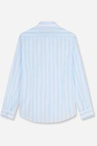 OLYMP Level Five Garment Washed Body Fit Hemd hellblau, Gestreift