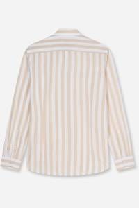 OLYMP Level Five Garment Washed Body Fit Hemd natur, Gestreift