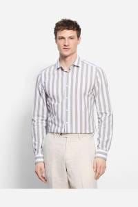 OLYMP Level Five Garment Washed Body Fit Hemd oliv, Gestreift
