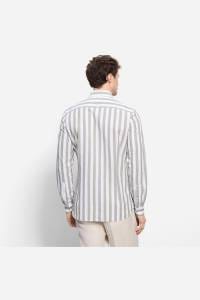 OLYMP Level Five Garment Washed Body Fit Hemd oliv, Gestreift