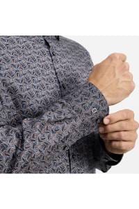 OLYMP Level Five Body Fit Hemd anthrazit, Bedruckt