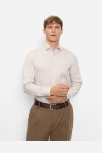 OLYMP Level Five Body Fit Hemd braun, Einfarbig