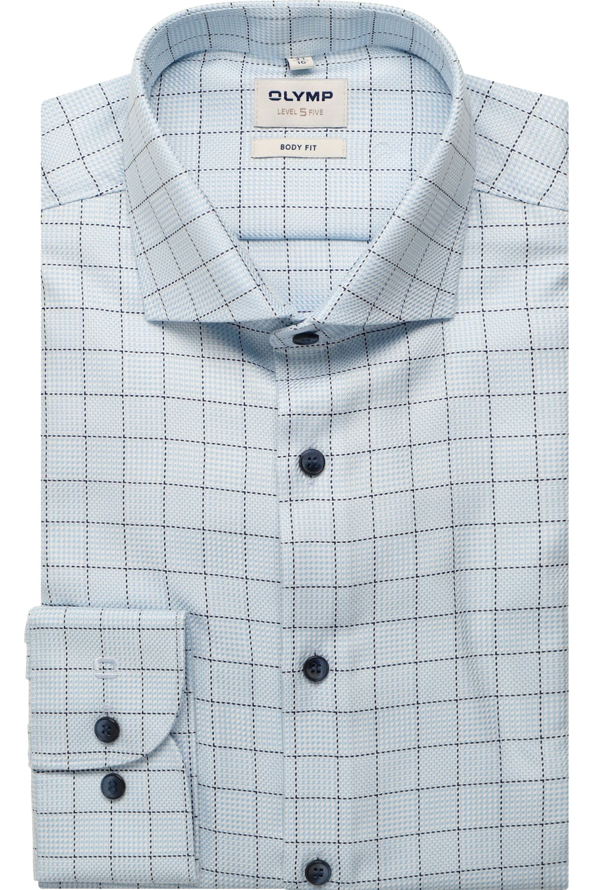 OLYMP Level Five Body Fit Hemd bleu, Kariert