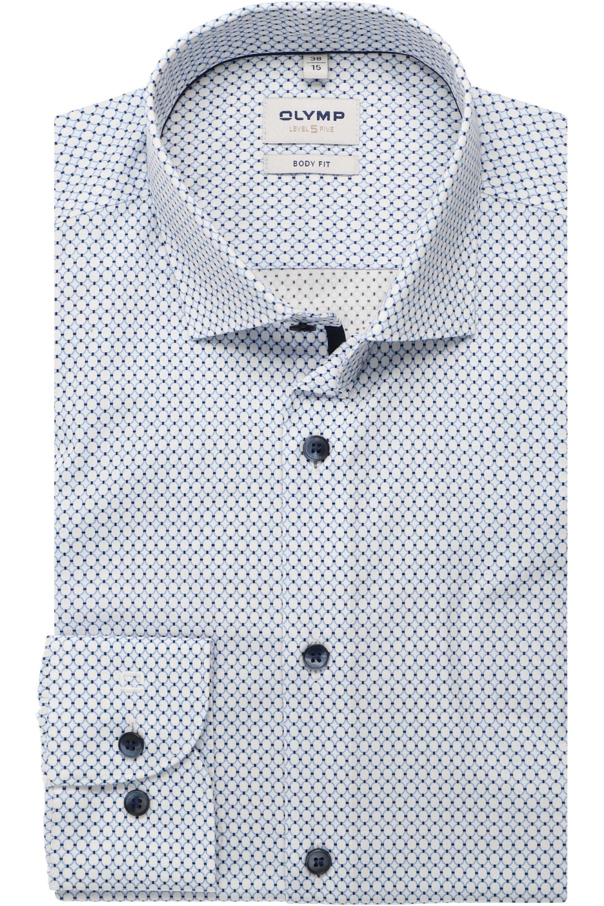 OLYMP Level Five Body Fit Hemd bleu, Bedruckt