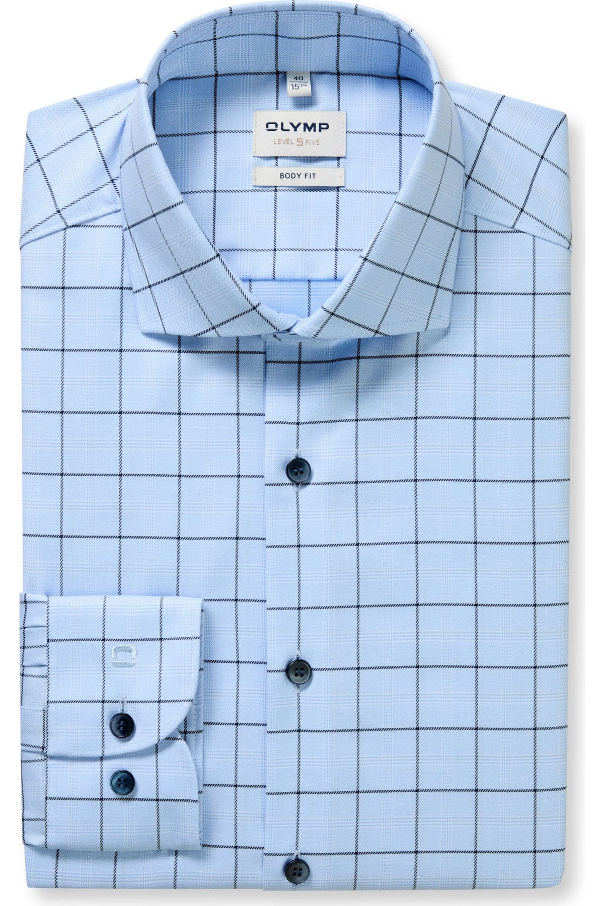 OLYMP Level Five Body Fit Hemd bleu, Kariert