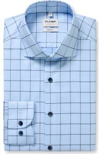 OLYMP Level Five Body Fit Hemd bleu, Kariert