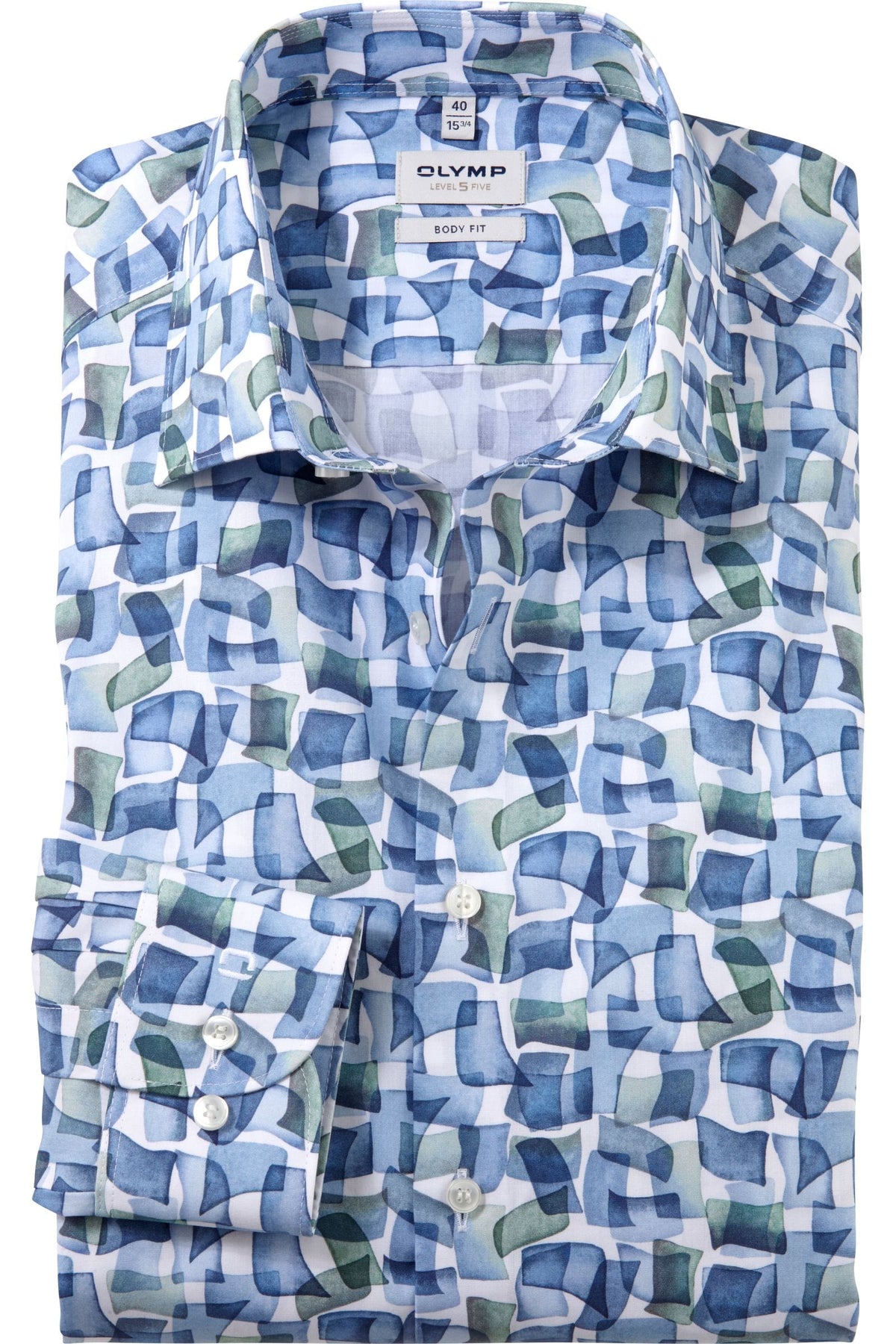 OLYMP Level Five Body Fit Hemd bleu, Bedruckt