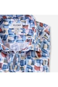 OLYMP Level Five Body Fit Hemd rot, Bedruckt