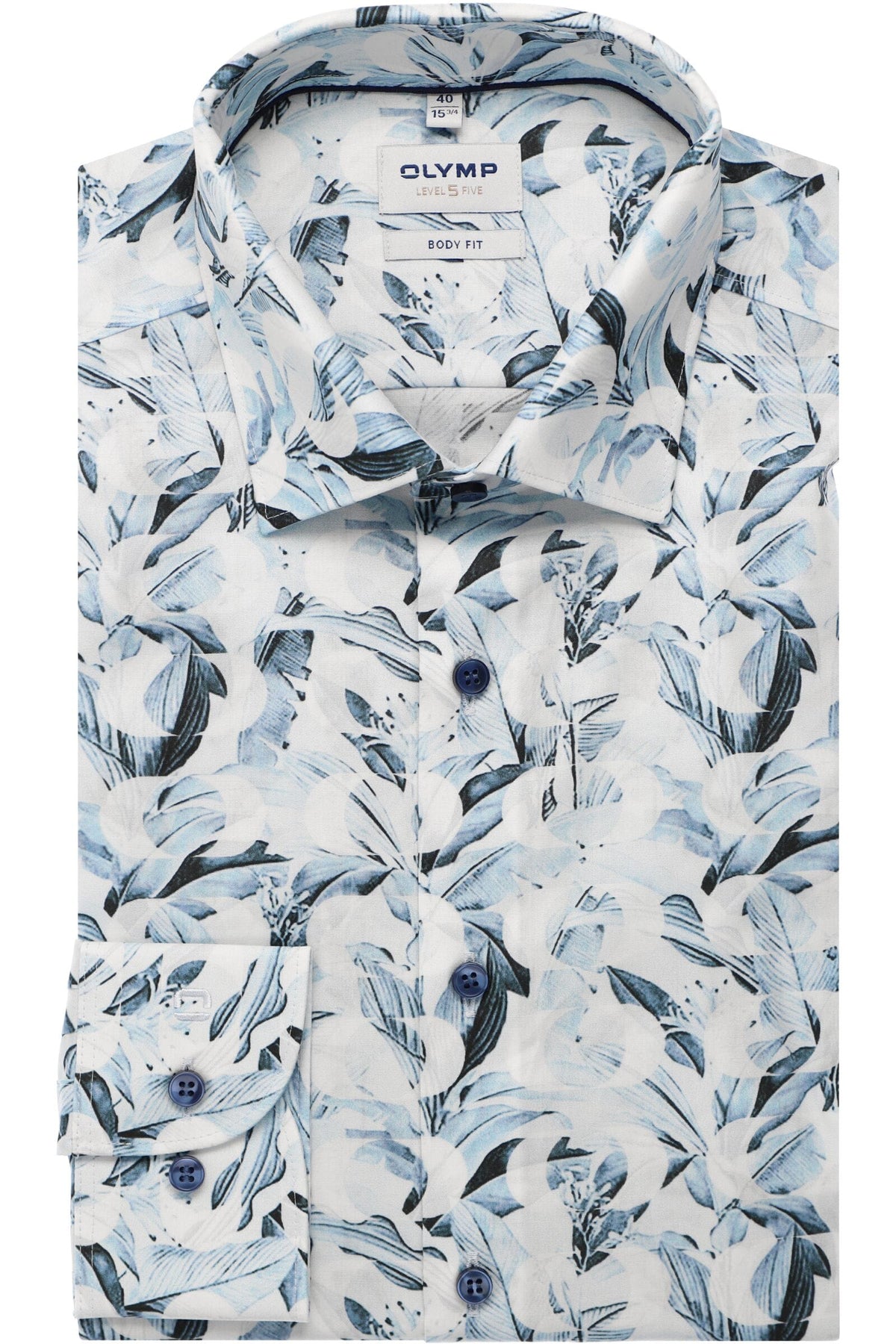 OLYMP Level Five Body Fit Hemd bleu, Bedruckt