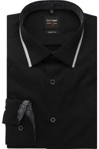 OLYMP Level Five Body Fit Hemd schwarz, Einfarbig