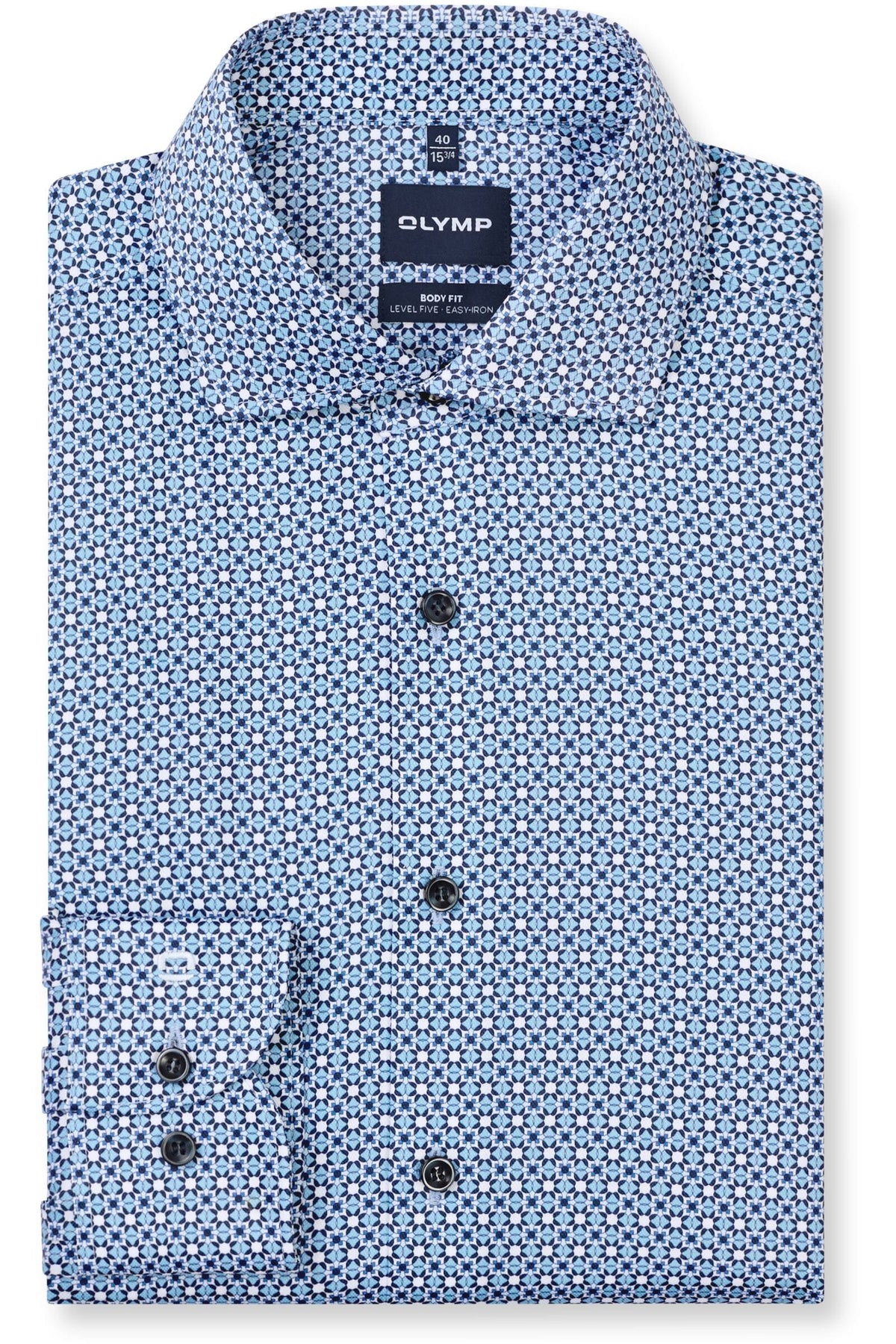OLYMP Level Five Body Fit Hemd bleu, Bedruckt