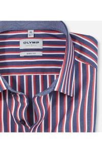 OLYMP Level Five Body Fit Hemd blau/rot/weiss, Gestreift