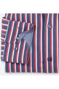 OLYMP Level Five Body Fit Hemd blau/rot/weiss, Gestreift