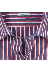 OLYMP Level Five Body Fit Hemd blau/rot/weiss, Gestreift