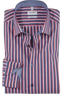 OLYMP Level Five Body Fit Hemd blau/rot/weiss, Gestreift