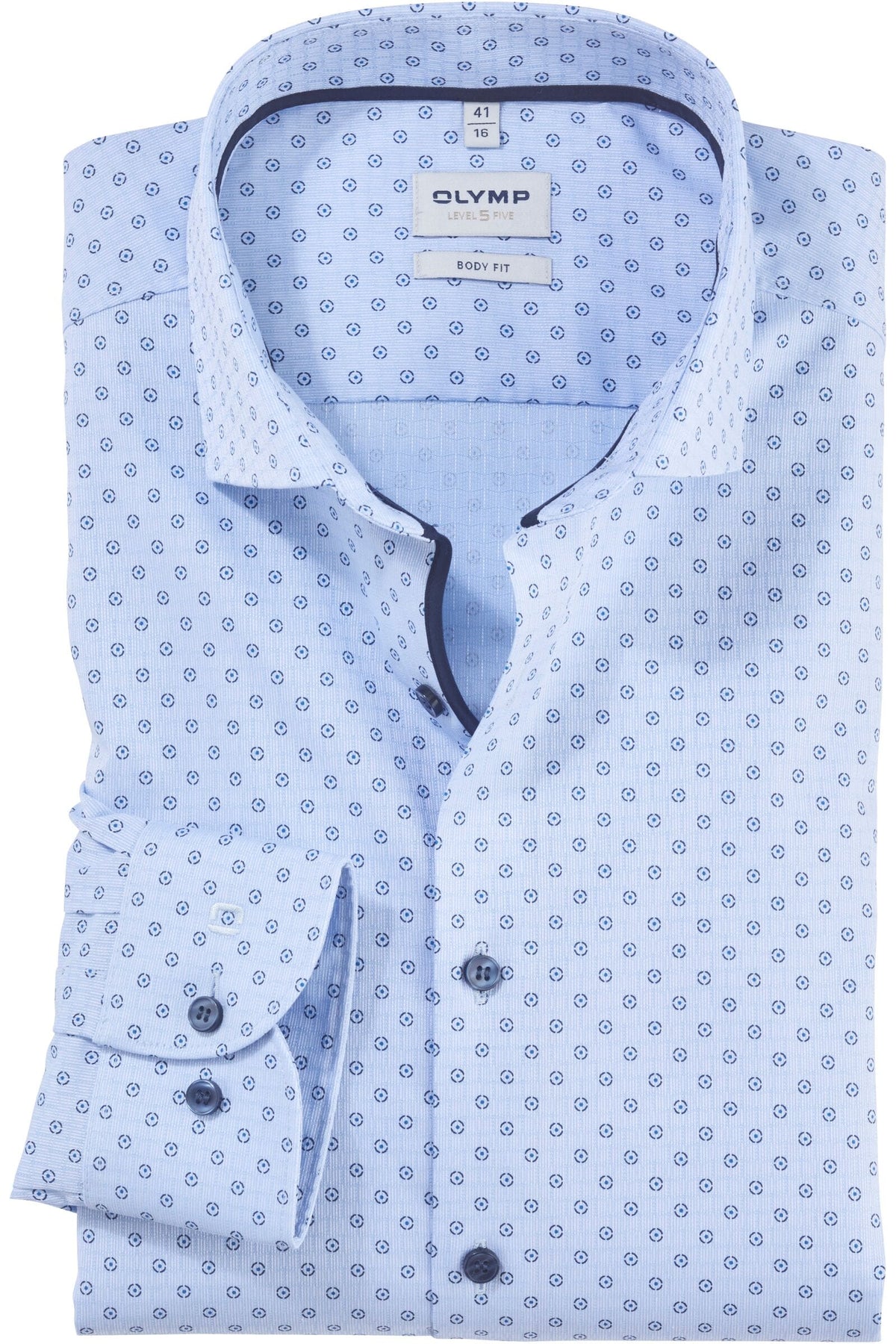 OLYMP Level Five Body Fit Hemd bleu, Bedruckt