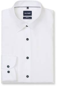 OLYMP Level Five Body Fit Hemd weiss, Faux-uni