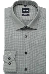 OLYMP Level Five Body Fit Hemd graugrün, Faux-uni