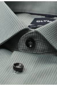 OLYMP Level Five Body Fit Hemd graugrün, Faux-uni