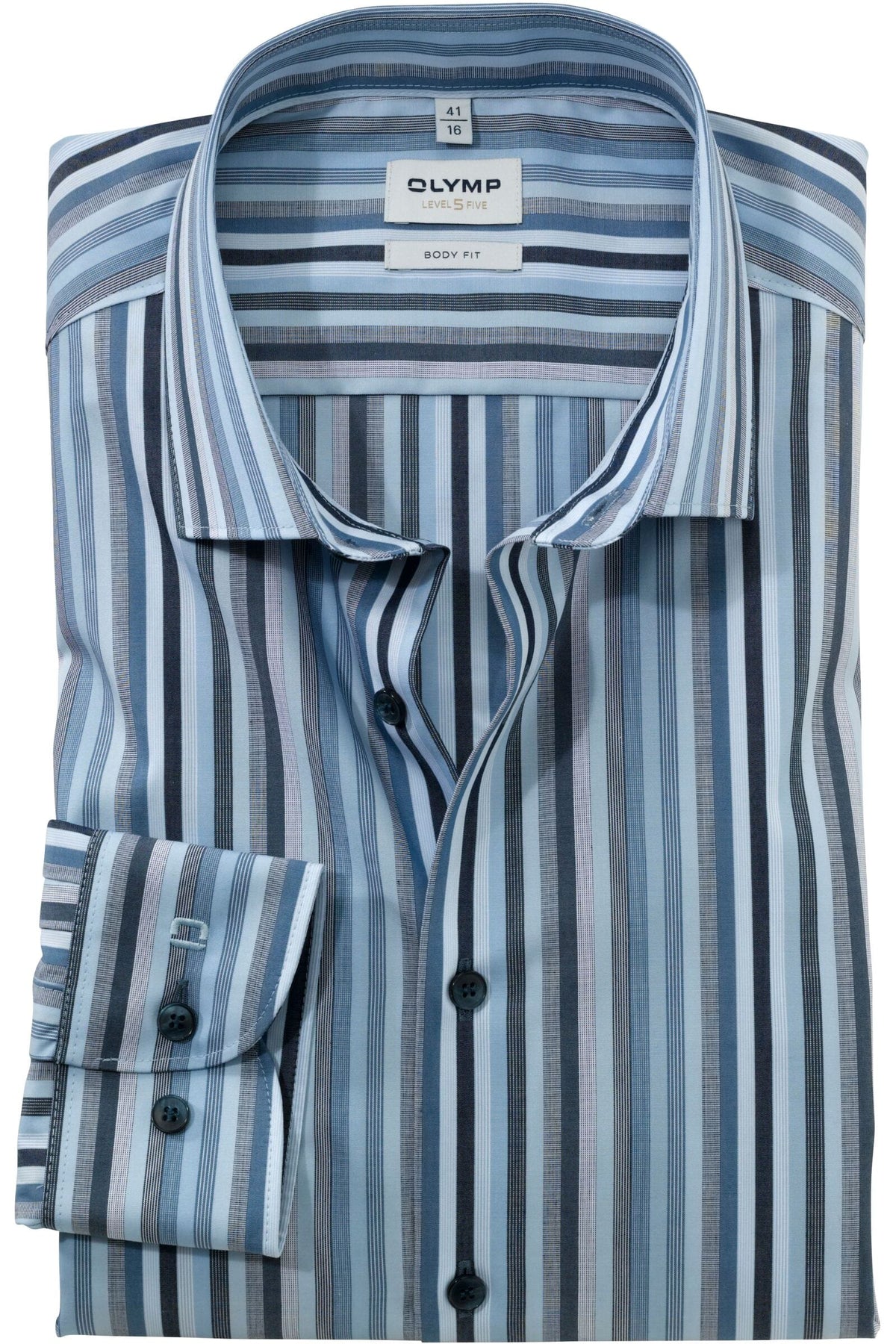 OLYMP Level Five Body Fit Hemd bleu, Gestreift