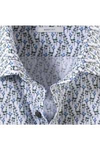 OLYMP Level Five Body Fit Hemd blau/grün/weiss, Blumen